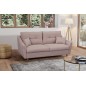 Canapé 3 places convertible en tissu de luxe HANS, rose pale, Rose clair
