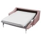 Canapé 3 places convertible en tissu de luxe HANS, rose pale, Rose clair