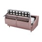 Canapé 3 places convertible en tissu de luxe HANS, rose pale, Rose clair