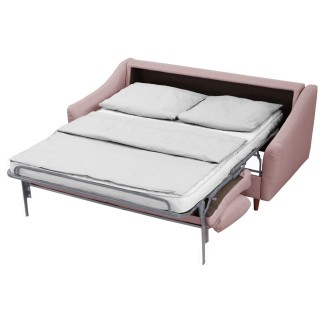 Canapé 3 places convertible en tissu de luxe HANS, rose pale