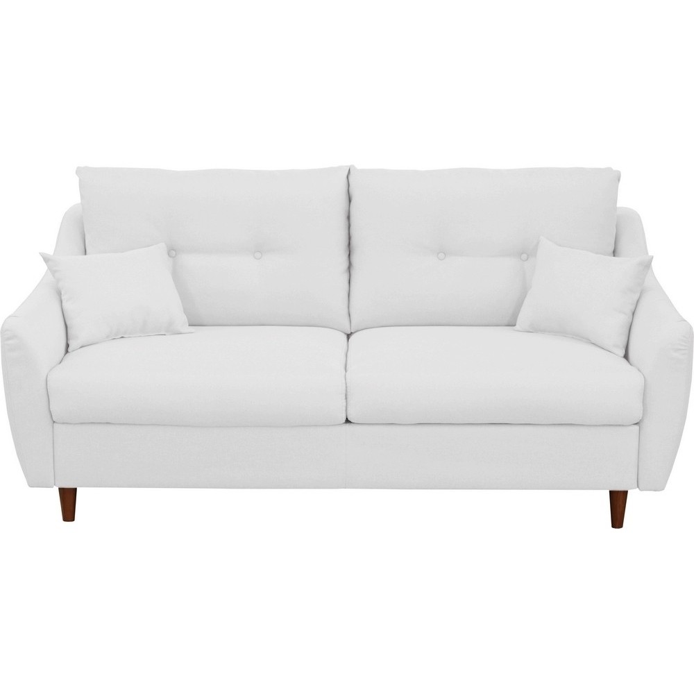 Canapé 3 places convertible en tissu de luxe HANS, blanc
