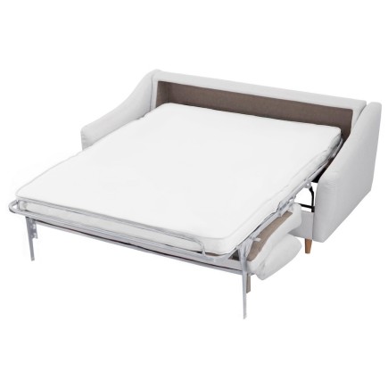 Canapé 3 places convertible en tissu de luxe HANS, blanc
