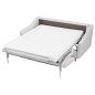 Canapé 3 places convertible en tissu de luxe HANS, blanc
