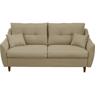 Canapé 3 places convertible en tissu de luxe HANS, beige