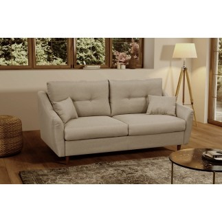 Canapé 3 places convertible en tissu de luxe HANS, beige