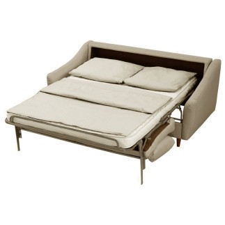 Canapé 3 places convertible en tissu de luxe HANS, beige