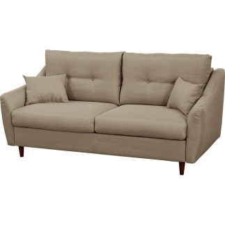 Canapé 3 places convertible en tissu de luxe HANS, beige