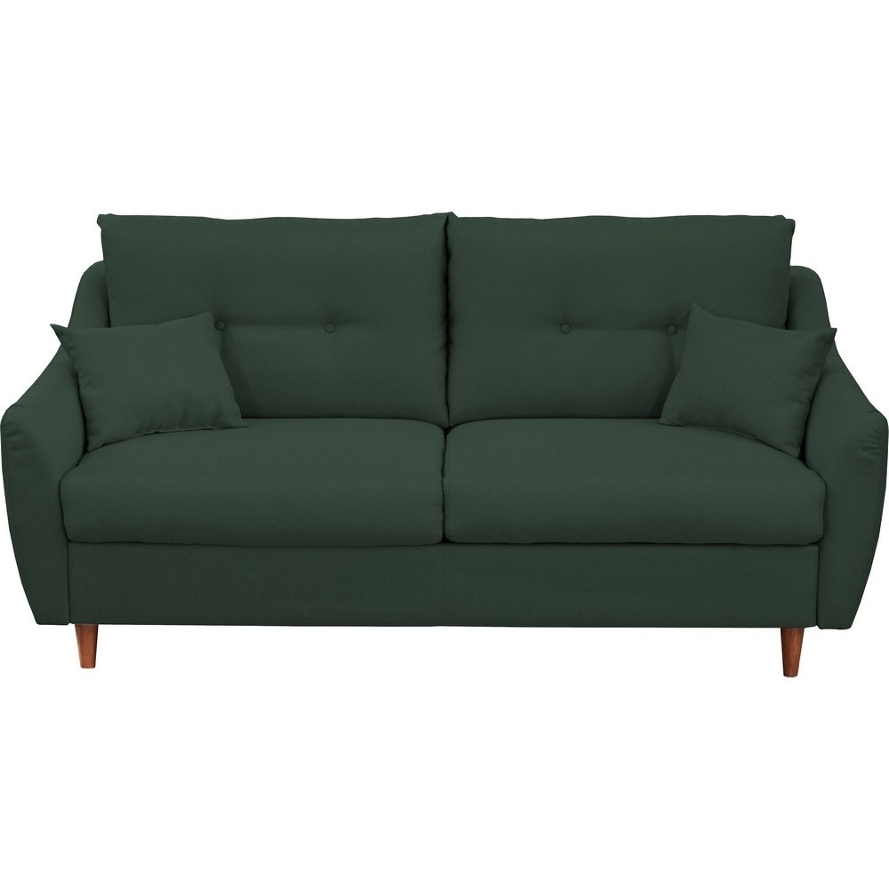 Canapé 3 places convertible en tissu de luxe HANS, vert foncé