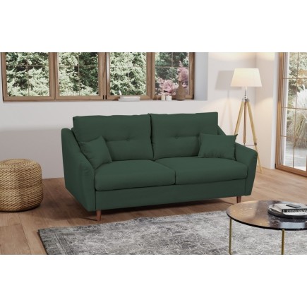 Canapé 3 places convertible en tissu de luxe HANS, vert foncé