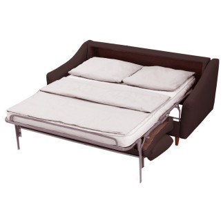 Canapé 3 places convertible en tissu de luxe HANS, chocolat