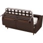 Canapé 3 places convertible en tissu de luxe HANS, chocolat