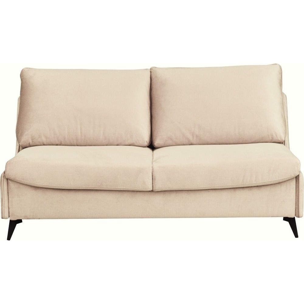 Canapé 3 places convertible en velours de luxe BOGAR, beige