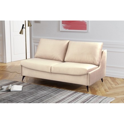 Canapé 3 places convertible en velours de luxe BOGAR, beige