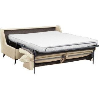 Canapé 3 places convertible en velours de luxe BOGAR, beige