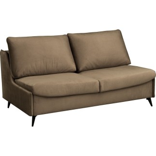 Canapé 3 places convertible en velours de luxe BOGAR, marron