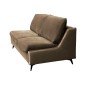 Canapé 3 places convertible en velours de luxe BOGAR, marron