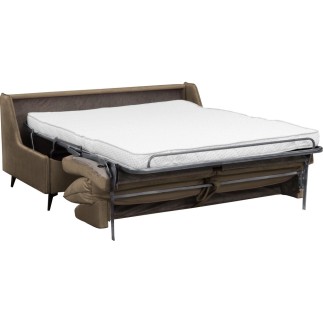 Canapé 3 places convertible en velours de luxe BOGAR, marron