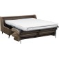Canapé 3 places convertible en velours de luxe BOGAR, marron