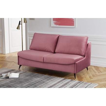 Canapé 3 places convertible en velours de luxe BOGAR, rose pale