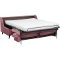 Canapé 3 places convertible en velours de luxe BOGAR, rose pale