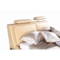 Lit en cuir italien de luxe LIVOURNE 160x200, beige.