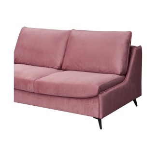 Canapé 3 places convertible en velours de luxe BOGAR, rose pale
