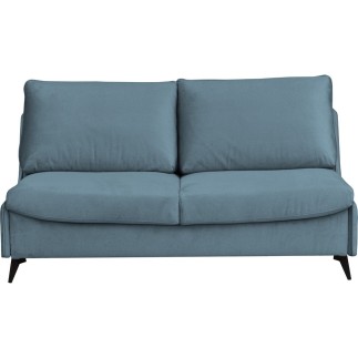 Canapé 3 places convertible en velours de luxe BOGAR, bleu
