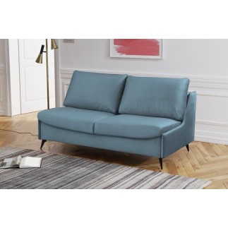 Canapé 3 places convertible en velours de luxe BOGAR, bleu