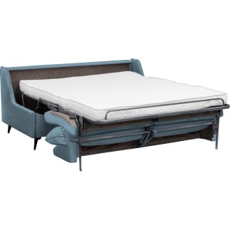 Canapé 3 places convertible en velours de luxe BOGAR, bleu