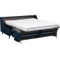 Canapé 3 places convertible en velours de luxe BOGAR, bleu foncé