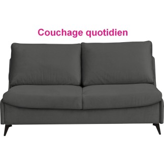 Canapé 3 places convertible en velours de luxe BOGAR, gris foncé
