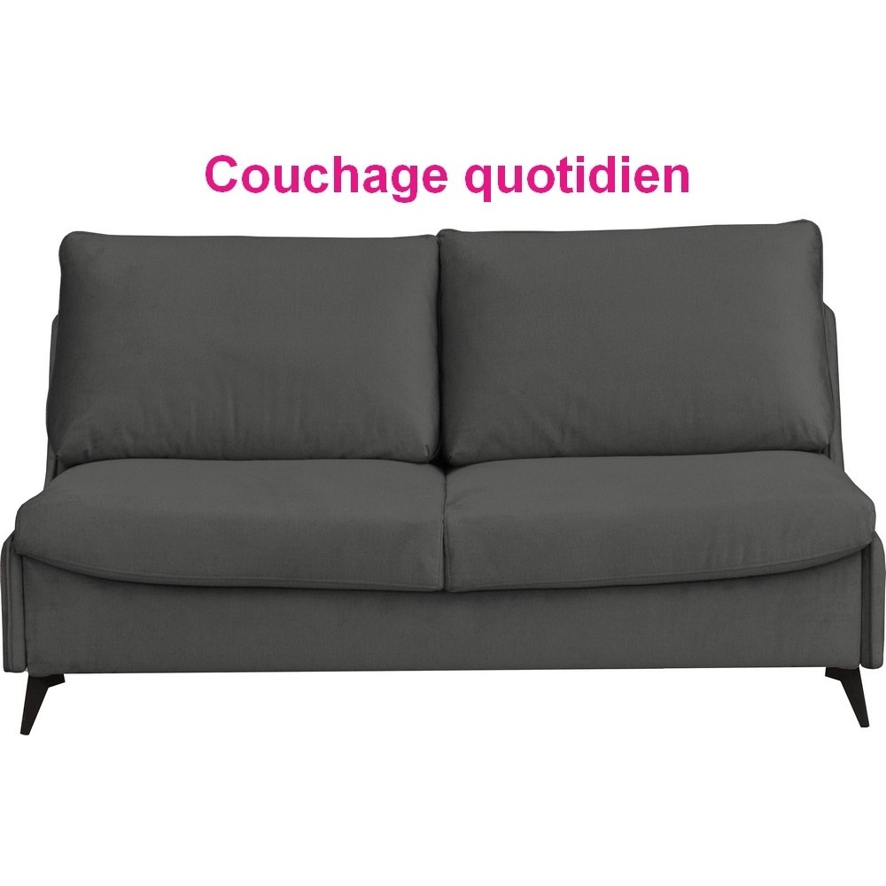 Canapé 3 places convertible en velours de luxe BOGAR, gris foncé