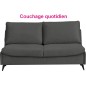 Canapé 3 places convertible en velours de luxe BOGAR, gris foncé