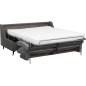 Canapé 3 places convertible en velours de luxe BOGAR, gris foncé