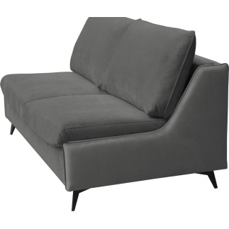 Canapé 3 places convertible en velours de luxe BOGAR, gris foncé