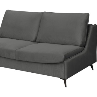 Canapé 3 places convertible en velours de luxe BOGAR, gris foncé