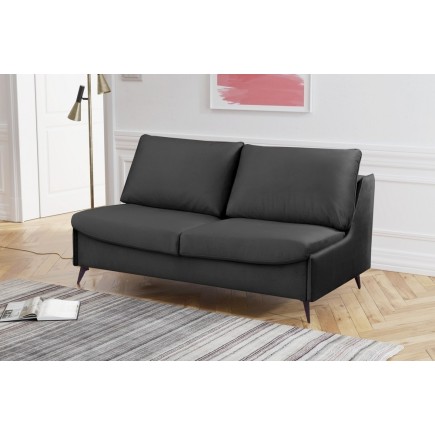 Canapé 3 places convertible en velours de luxe BOGAR, anthracite