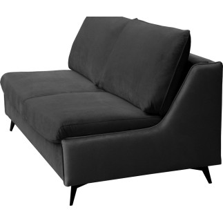 Canapé 3 places convertible en velours de luxe BOGAR, anthracite