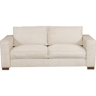 Canapé 3 places convertible en velours cottelé de luxe TEX, beige clair