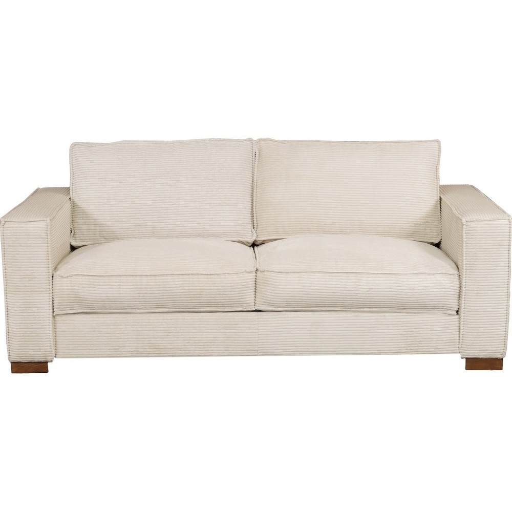 Canapé 3 places convertible en velours cottelé de luxe TEX, beige clair