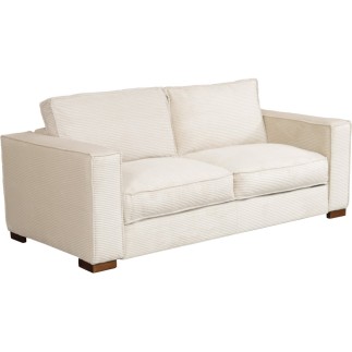 Canapé 3 places convertible en velours cottelé de luxe TEX, beige clair