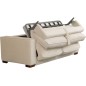 Canapé 3 places convertible en velours cottelé de luxe TEX, beige clair