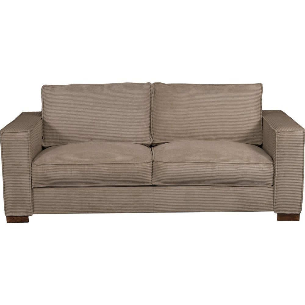 Canapé 3 places convertible en velours cottelé de luxe TEX, marron