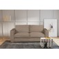 Canapé 3 places convertible en velours cottelé de luxe TEX, marron