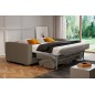 Canapé 3 places convertible en velours cottelé de luxe TEX, marron