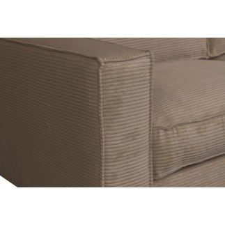 Canapé 3 places convertible en velours cottelé de luxe TEX, marron