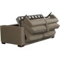 Canapé 3 places convertible en velours cottelé de luxe TEX, marron