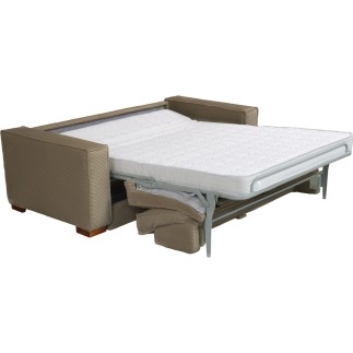 Canapé 3 places convertible en velours cottelé de luxe TEX, marron