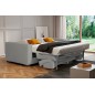 Canapé 3 places convertible en velours cottelé de luxe TEX, gris clair