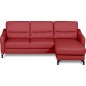Canapé d'angle convertible en cuir italien luxe 5 places, FARINI, coffre, rouge, angle droit Canapé d'angle convertible en cuir italien luxe 5 places, FARINI, coffre, rouge, angle droit